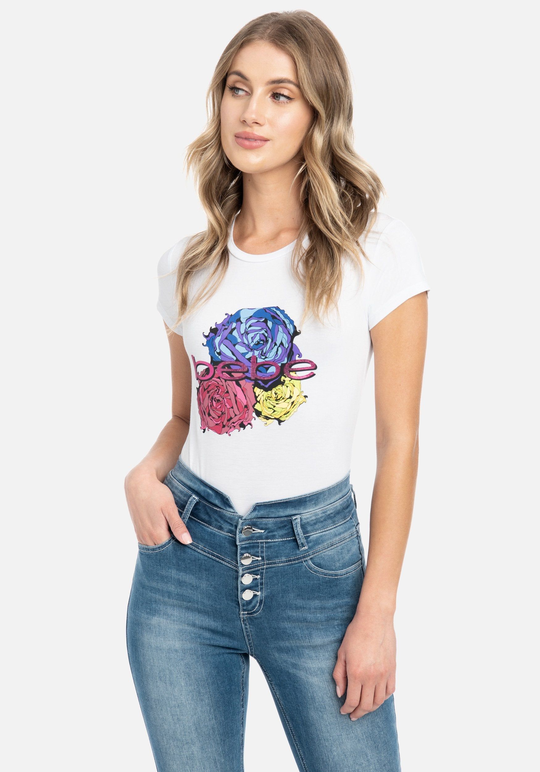 Bebe Logo Floral Tee sold by Bebe