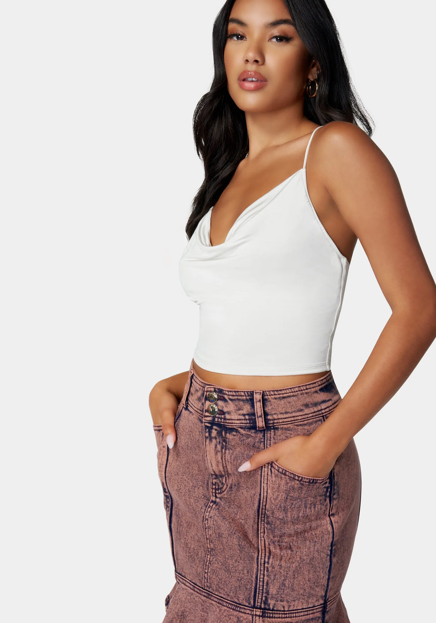 Drape Neck Criss Cross Back Top sold by Bebe product image thumbnail 2