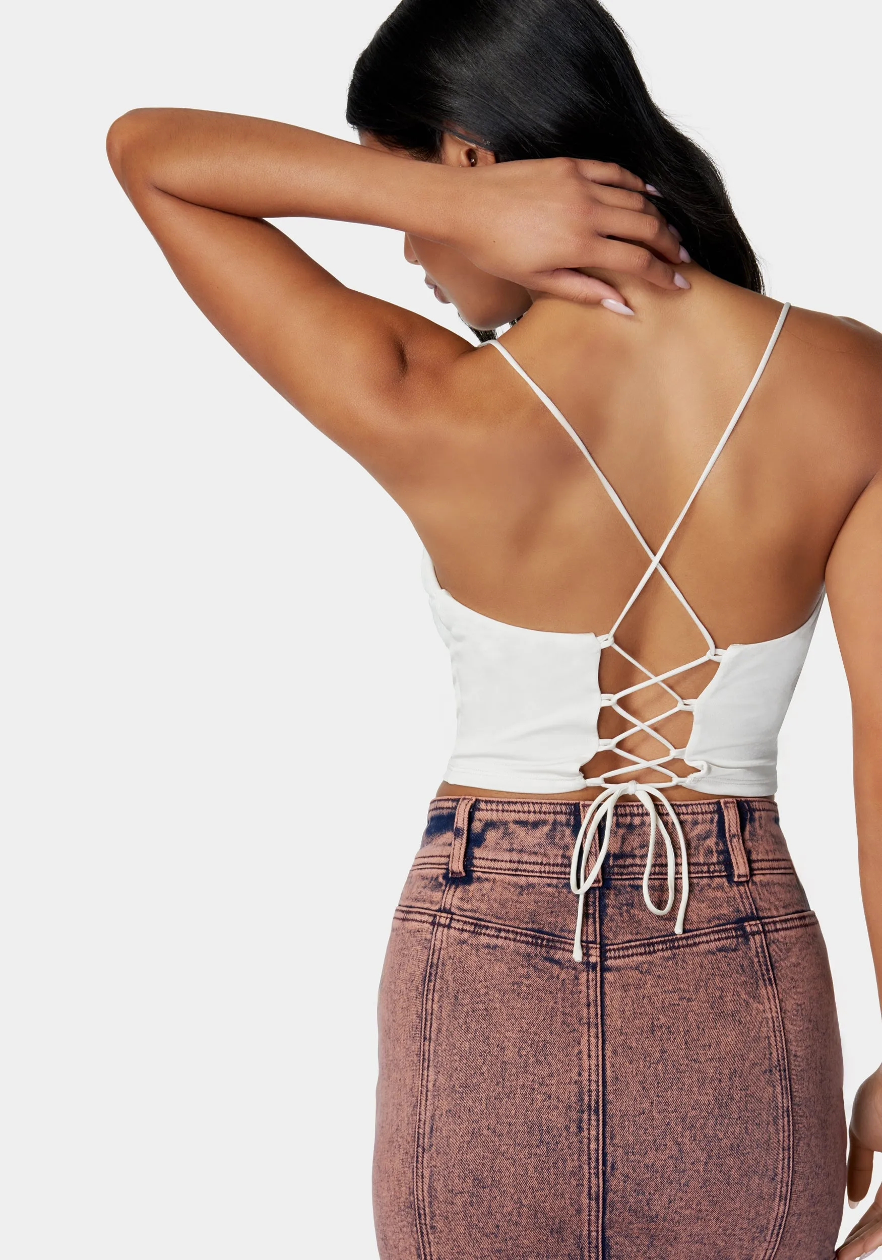 Drape Neck Criss Cross Back Top sold by Bebe product image thumbnail 3