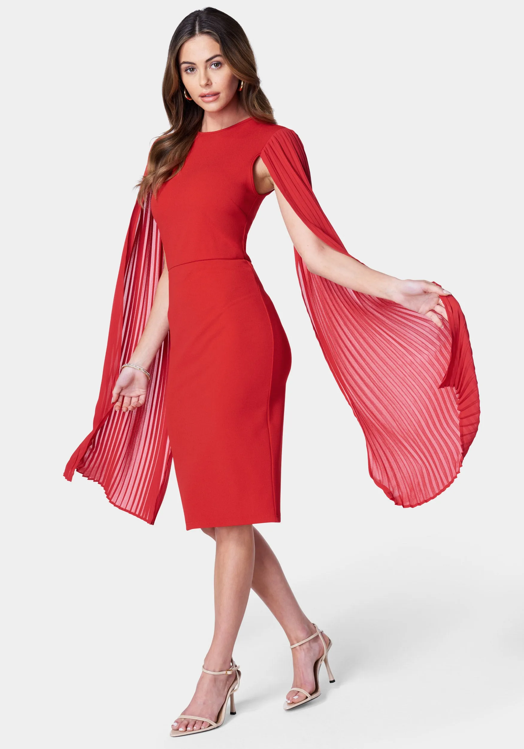 Cape Sleeve Midi Dress sold by Bebe product image thumbnail 3