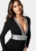 Embellished Deep V Mini Dress sold by Bebe