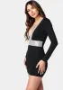 Embellished Deep V Mini Dress sold by Bebe