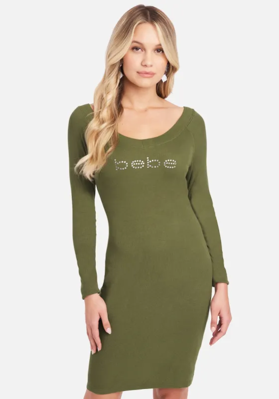Long Sleeve Logo Dress sold by Bebe