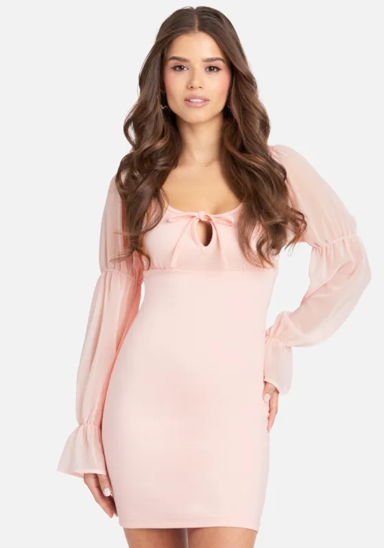 Tiered Puff Sleeve Mini Dress sold by Bebe