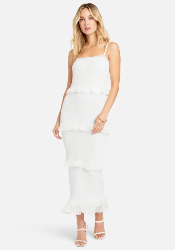 Georgette Smocked Midi Dress sold by Bebe