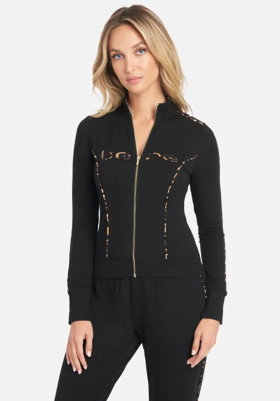 Bebe Logo French Terry Leopard Print Jacket sold by Bebe