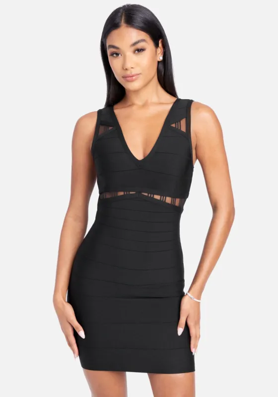 Mesh Illusion Cut Out Bandage Dress sold by Bebe