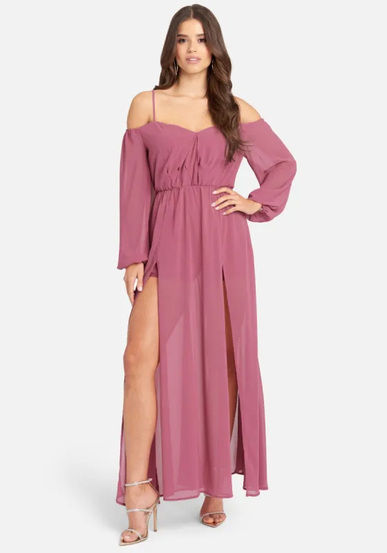 Romantic Slit Maxi Dress sold by Bebe
