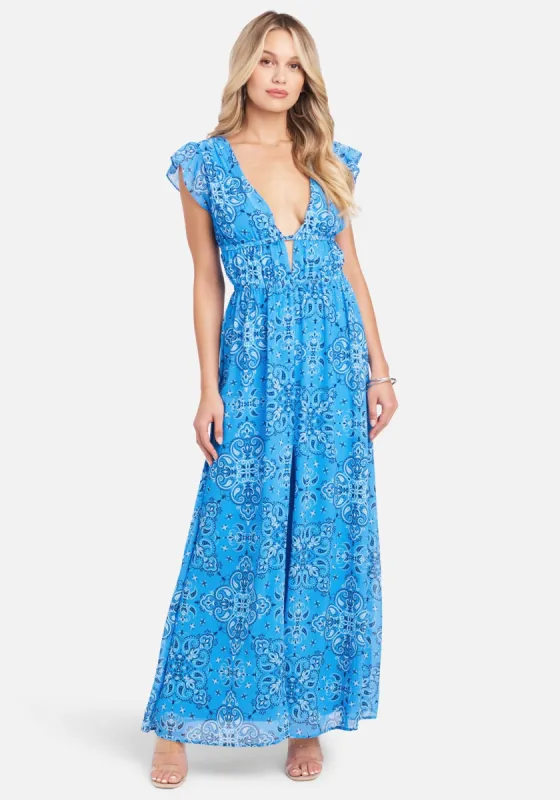 Flutter Printed Maxi Dress sold by Bebe