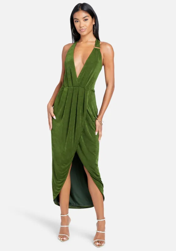 Asymmetrical Halter Neck Slinky Dress sold by Bebe