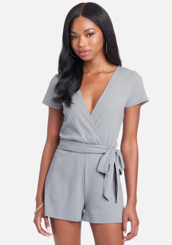 Casual Rib Knit Romper sold by Bebe