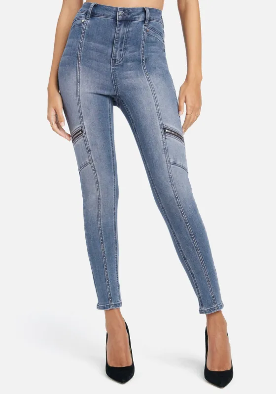 High Waist Multi Stitch Skinny Jeans sold by Bebe