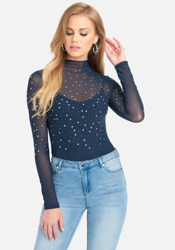 Embellished Mesh Top & Matching Cami sold by Bebe