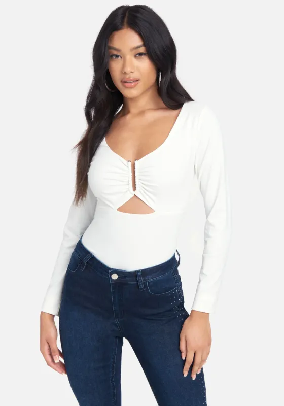 U-Shape Keyhole Long Sleeve Top sold by Bebe