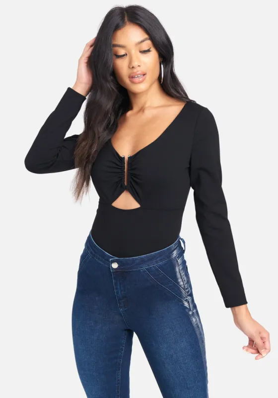 U-Shape Keyhole Long Sleeve Top sold by Bebe