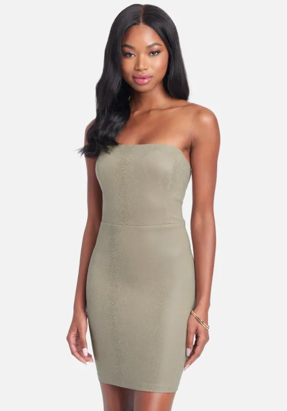 Mini Tube Vegan Leather Dress sold by Bebe