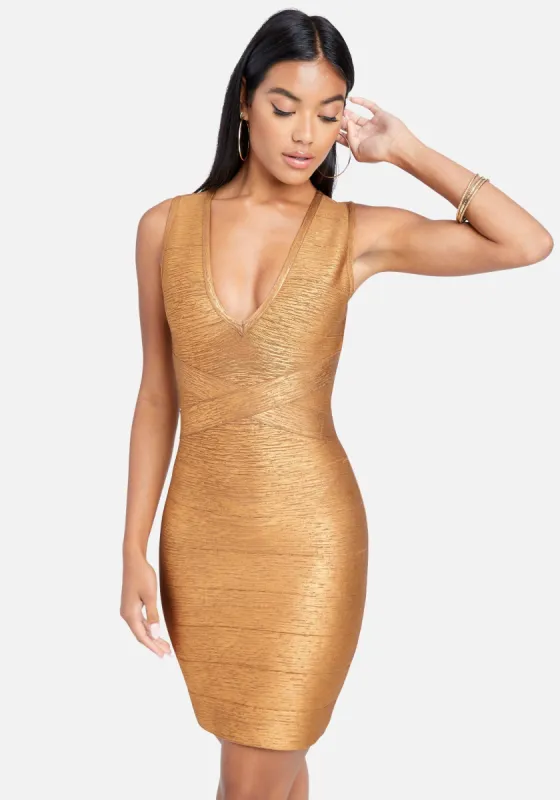 Double V Mini Bandage Dress sold by Bebe
