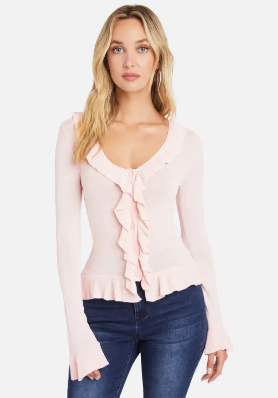 Ruffle Front Cardigan sold by Bebe