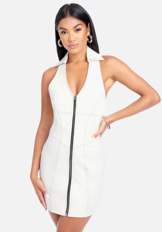 Racerback Moto Mini Dress sold by Bebe