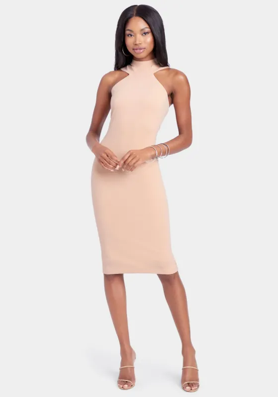 Halterneck Bodycon Midi Dress sold by Bebe