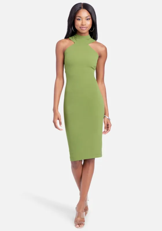 Halterneck Bodycon Midi Dress sold by Bebe
