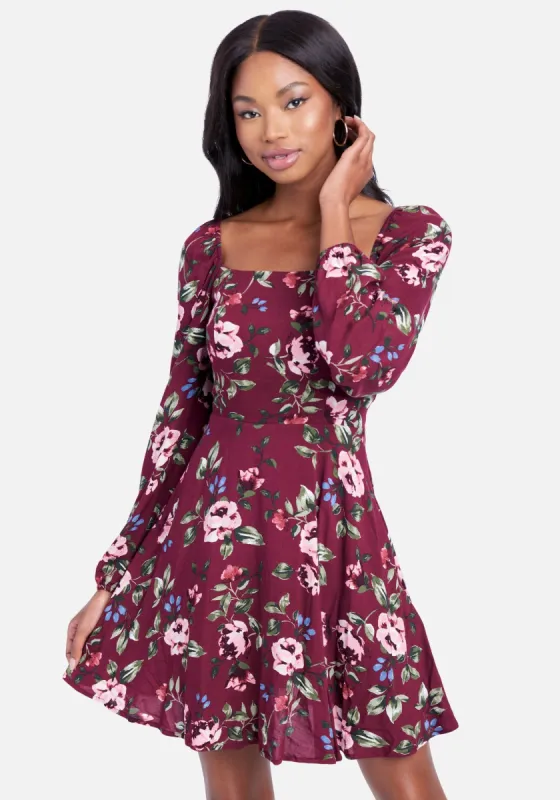 Square Neck Flare Dress made by Bebe