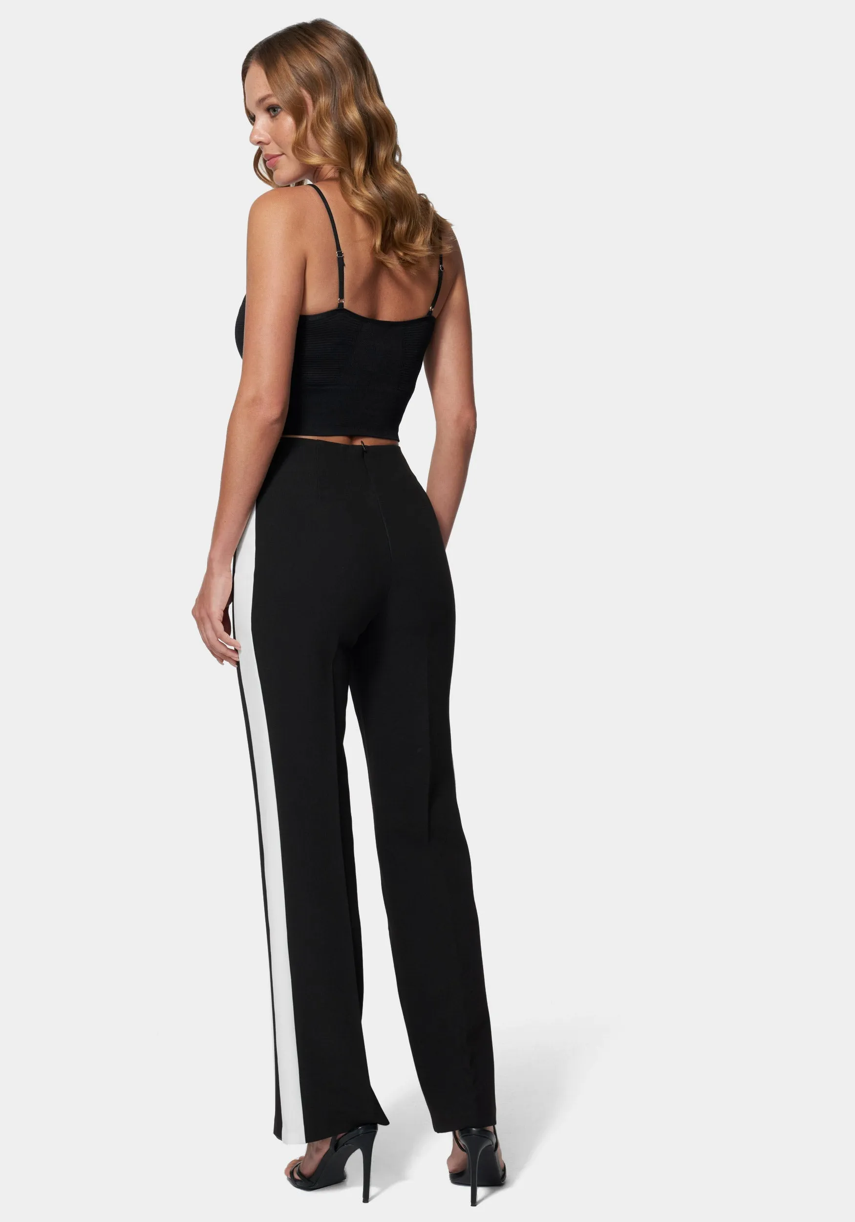 High Waist Wide Leg Contrast Trim Pant sold by Bebe product image thumbnail 3