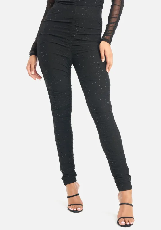 Glitter Mesh Ruched Legging sold by Bebe