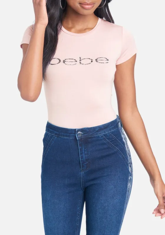 Bebe Logo Rhinestone Outline Tee sold by Bebe