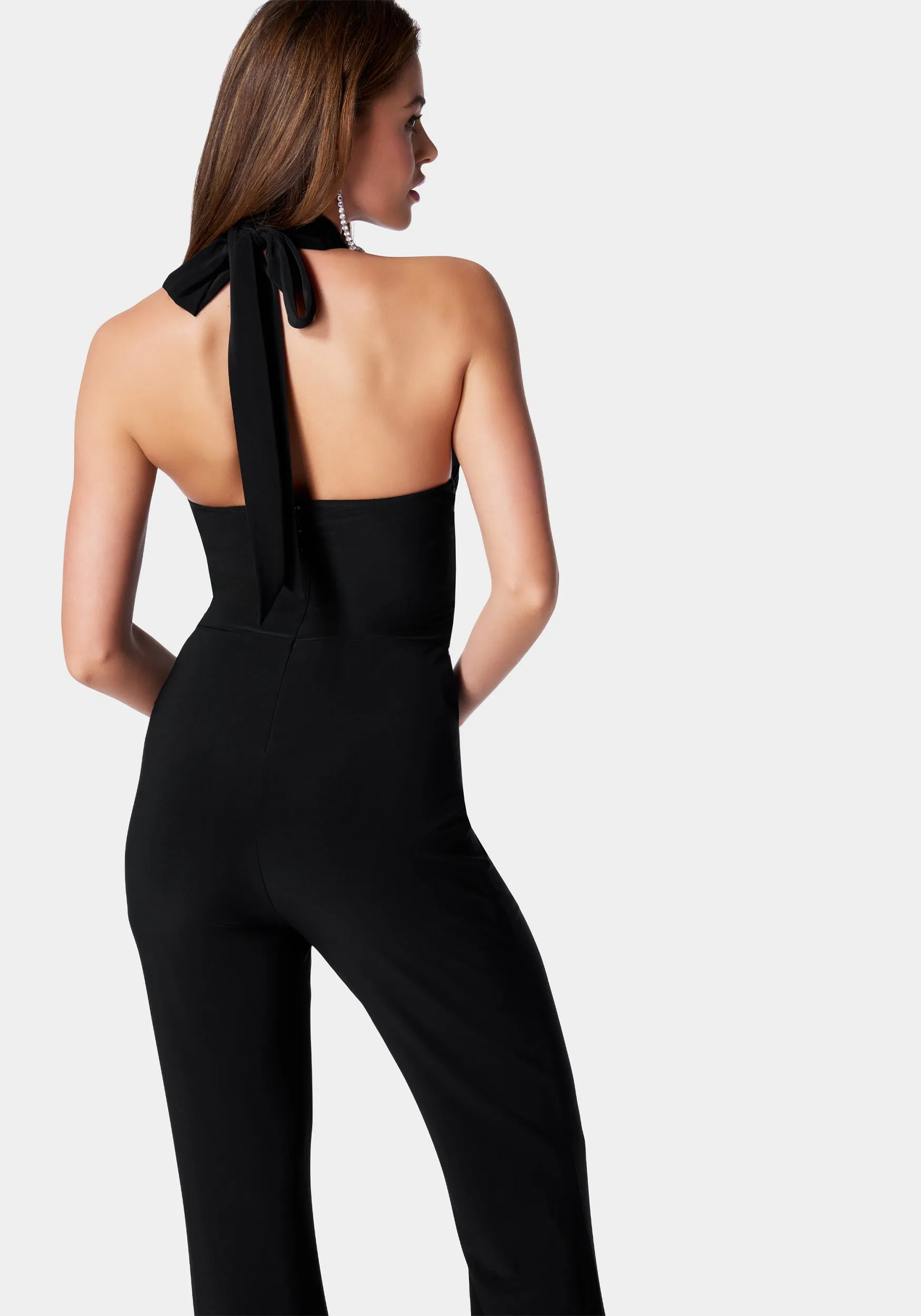 Tie Front Halter Jumpsuit sold by Bebe product image thumbnail 3