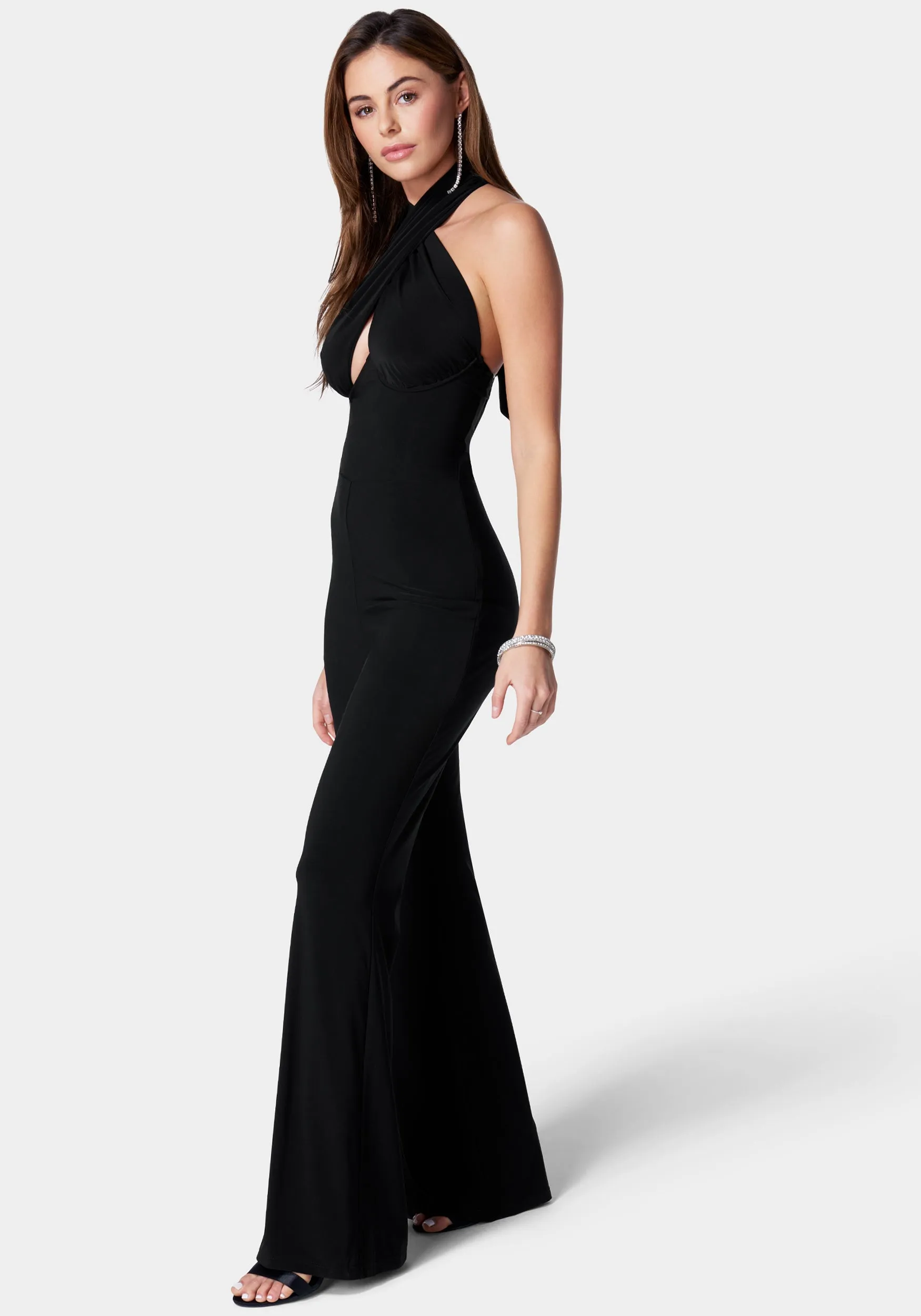 Tie Front Halter Jumpsuit sold by Bebe product image thumbnail 2