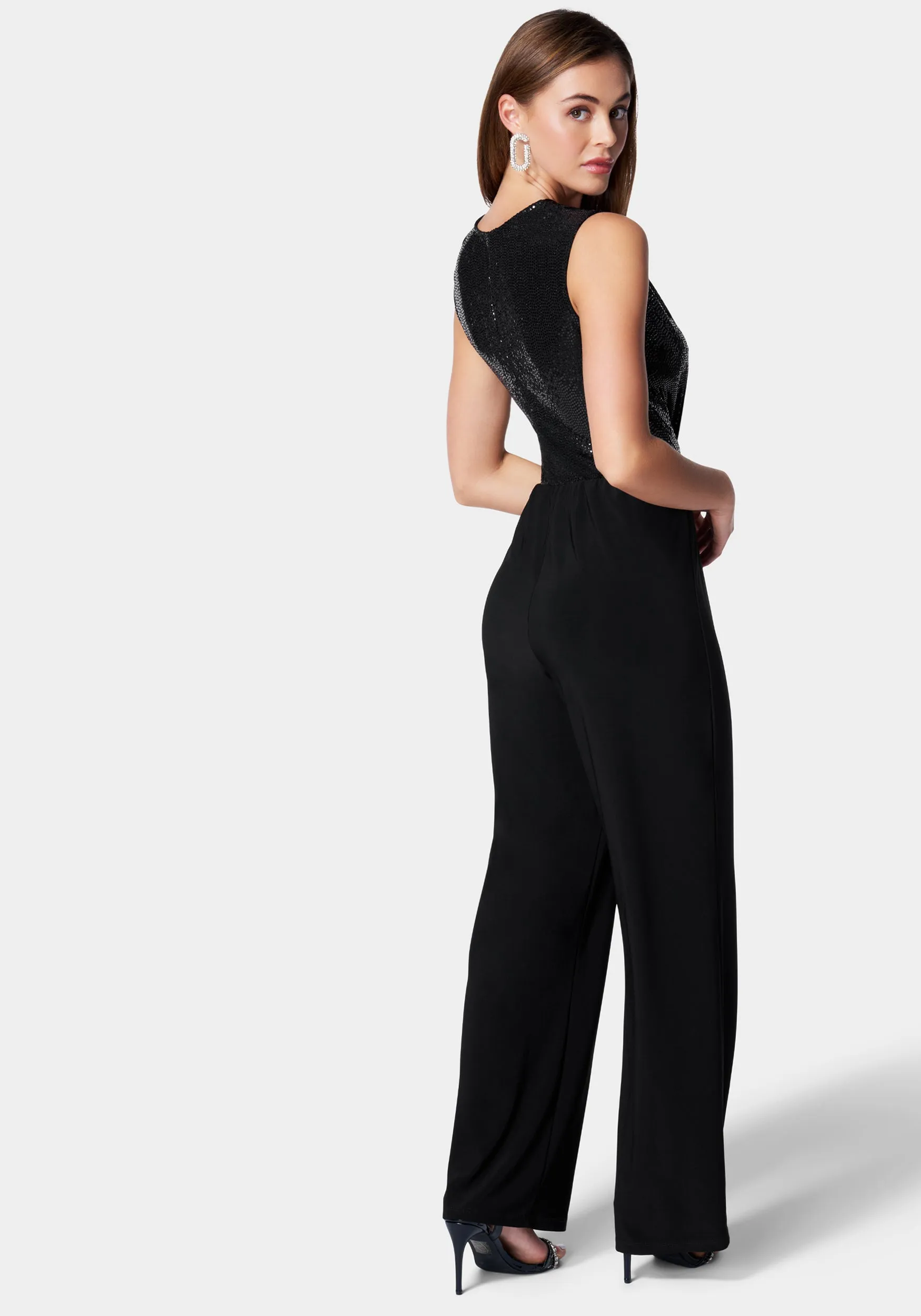 Disco Dot Wrap Tie Jumpsuit sold by Bebe product image thumbnail 3