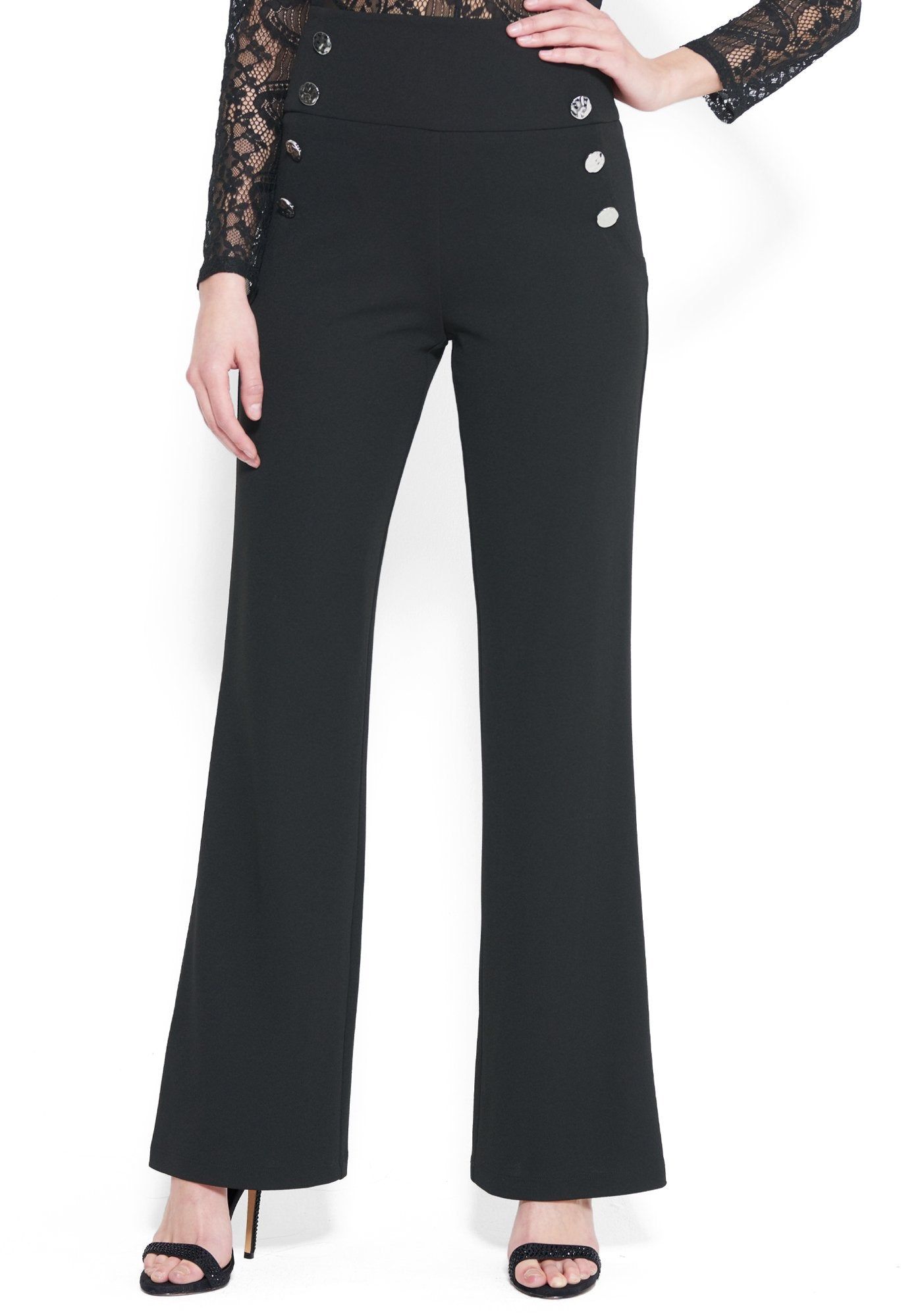 High Waist Wide Leg Button Pant sold by Bebe