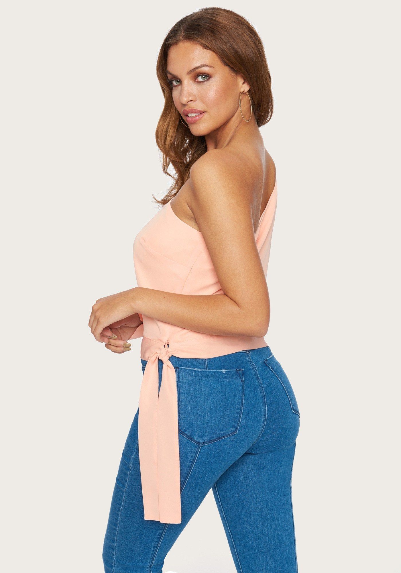 One Shoulder Crop Top sold by Bebe