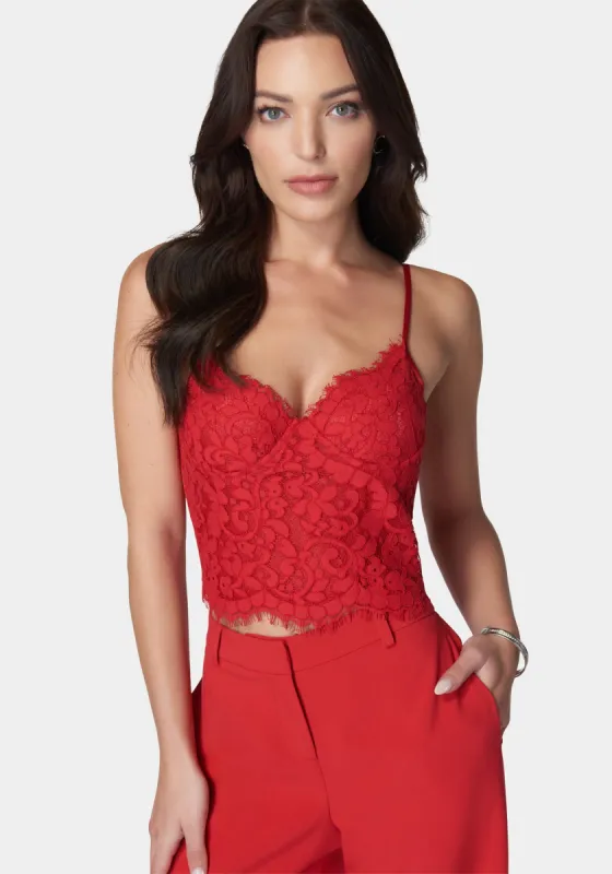 Scallop Trim Detail Lace Bustier Top sold by Bebe