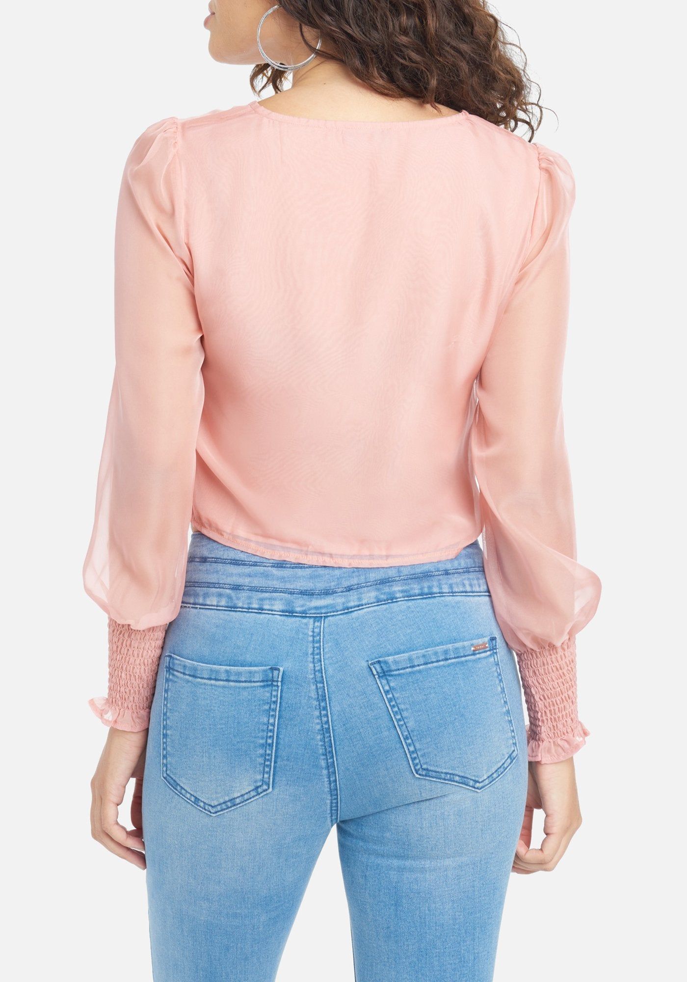 Chiffon Tie Front Keyhole Top sold by Bebe product image thumbnail 3