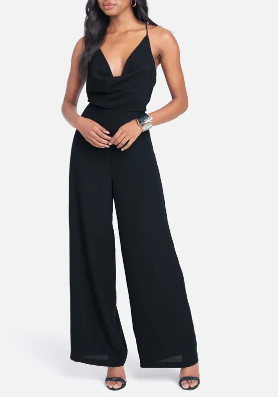 Open Back Wide Leg Jumpsuit sold by Bebe