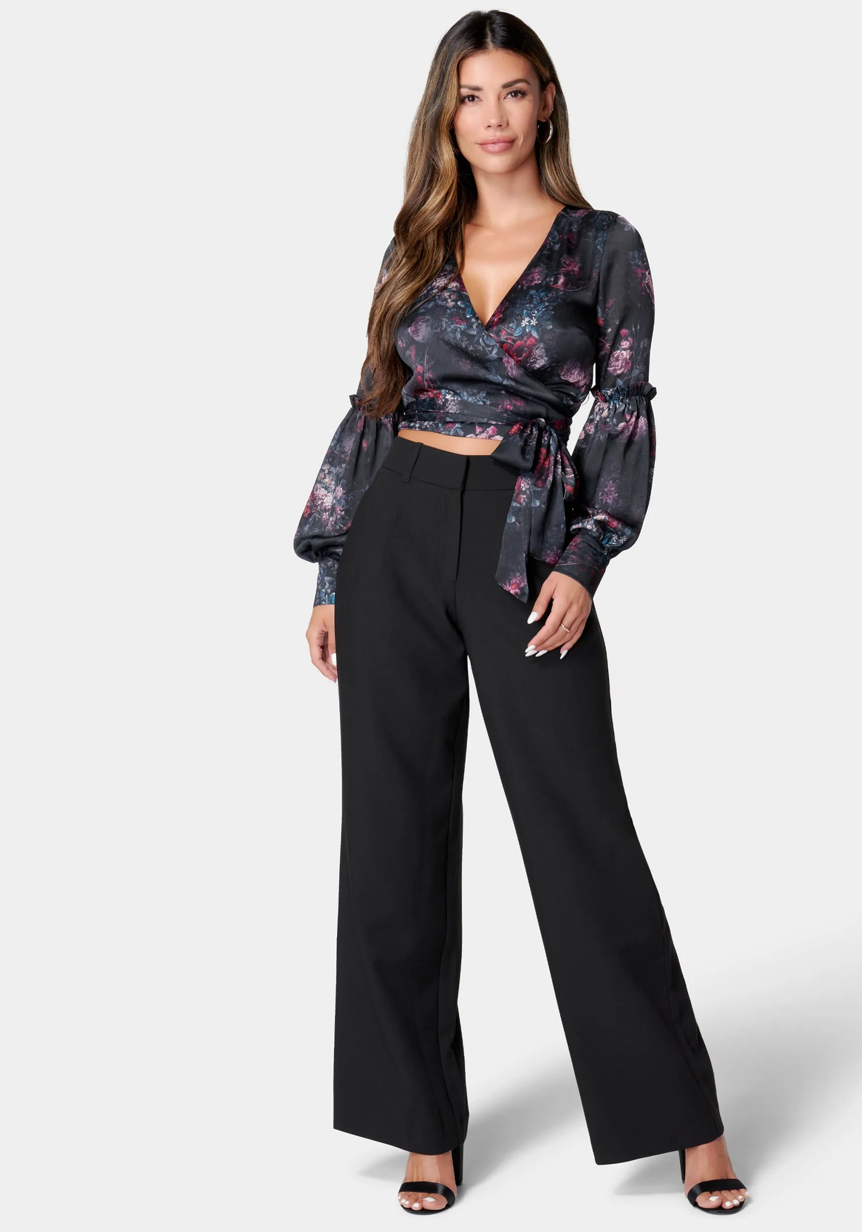 Balloon Sleeve Wrap Blouse sold by Bebe product image thumbnail 3