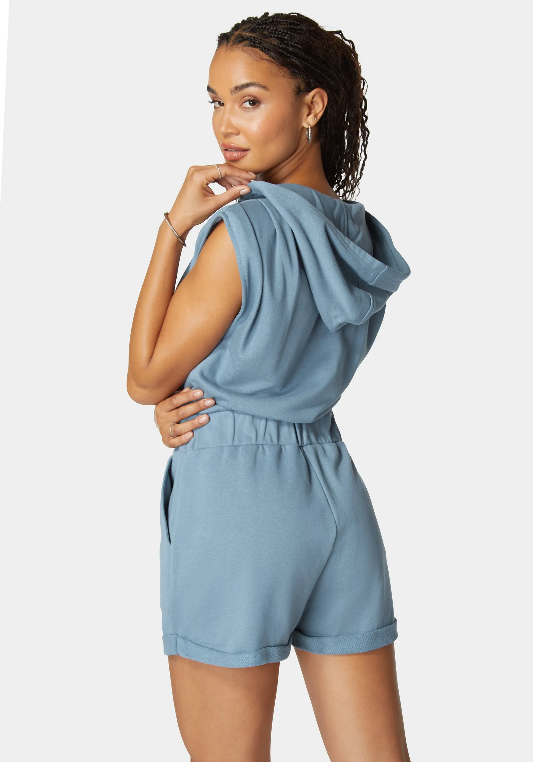 Sleeveless Bold Shoulder Hoodie Romper sold by Bebe product image thumbnail 3