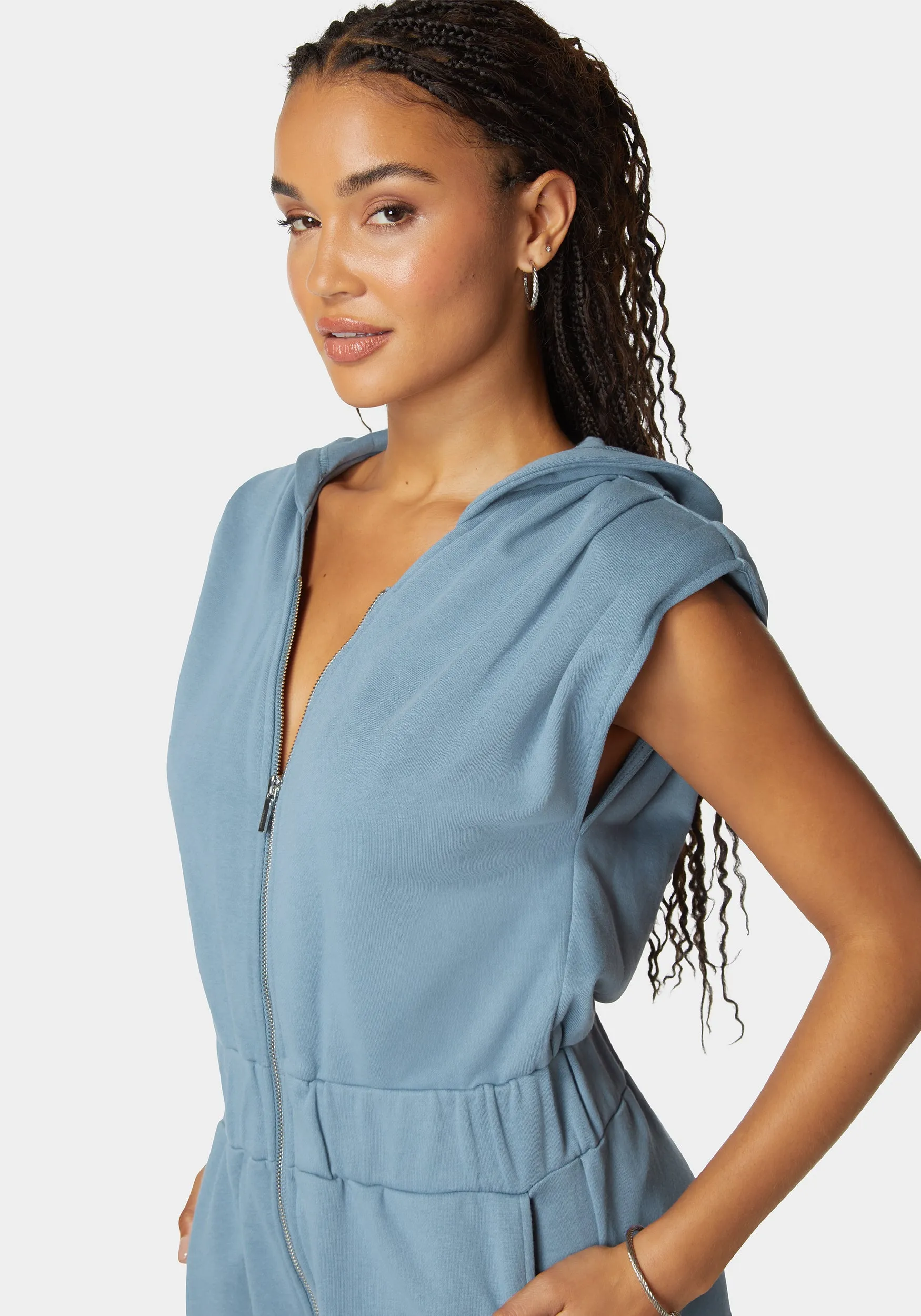 Sleeveless Bold Shoulder Hoodie Romper sold by Bebe product image thumbnail 4