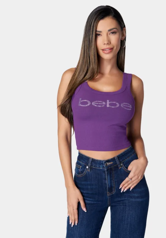 Bebe Logo Cropped Rib Top sold by Bebe