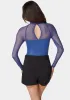 Coated Knit Combo Mesh Halter Neck Bodysuit sold by Bebe