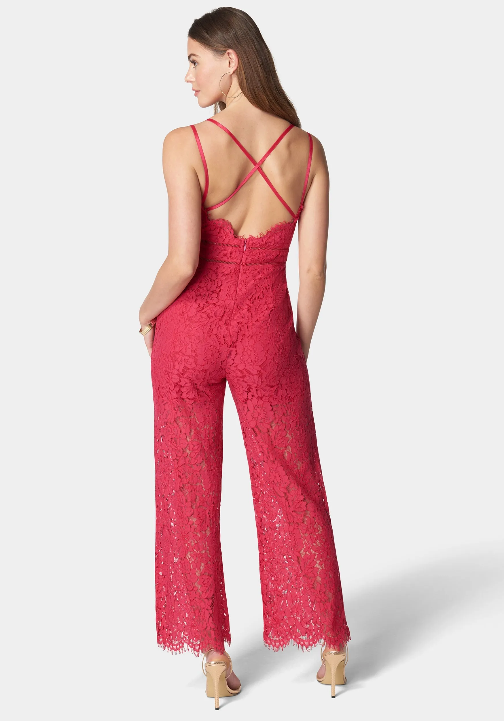 Strappy Back Lace Jumpsuit sold by Bebe product image thumbnail 3
