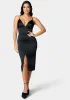 Satin Hi Slit Midi Dress sold by Bebe