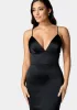 Satin Hi Slit Midi Dress sold by Bebe