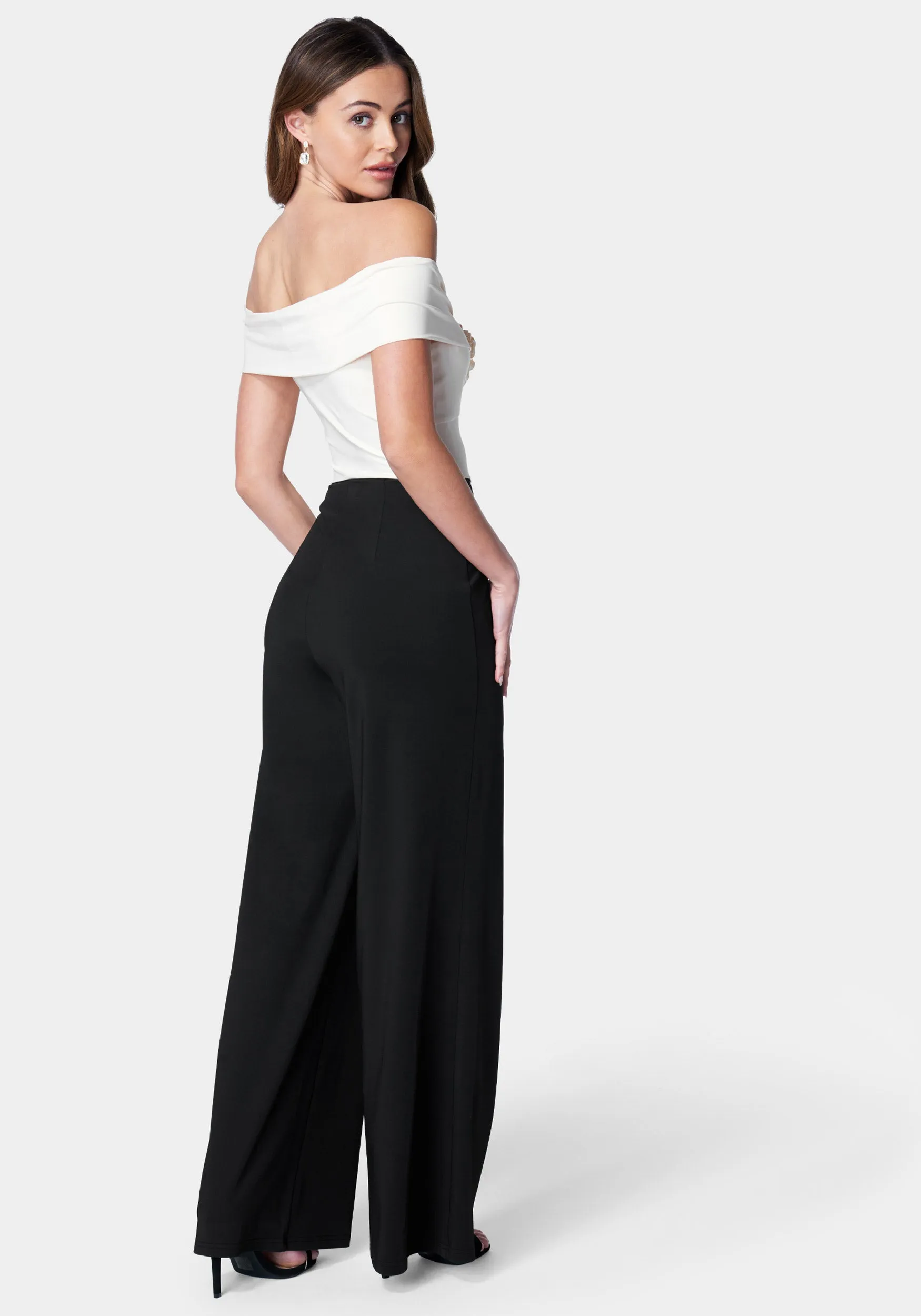 Off Shoulder Rosette Jumpsuit sold by Bebe product image thumbnail 3