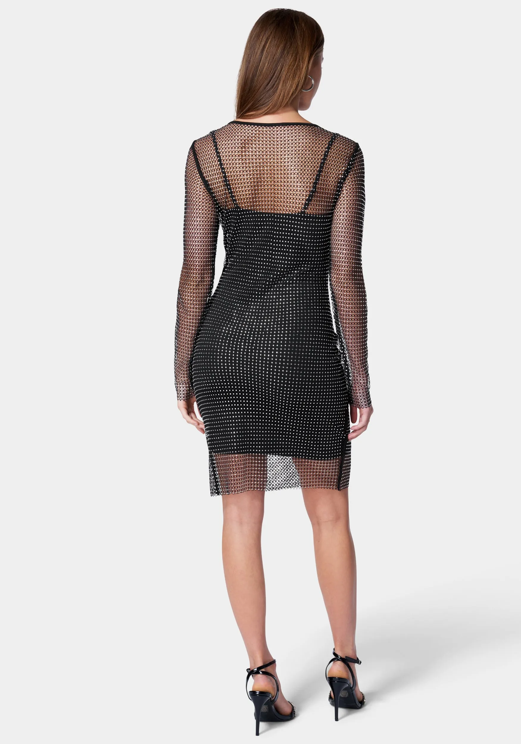 Diamante Crystal Mesh Mini Dress sold by Bebe product image thumbnail 3