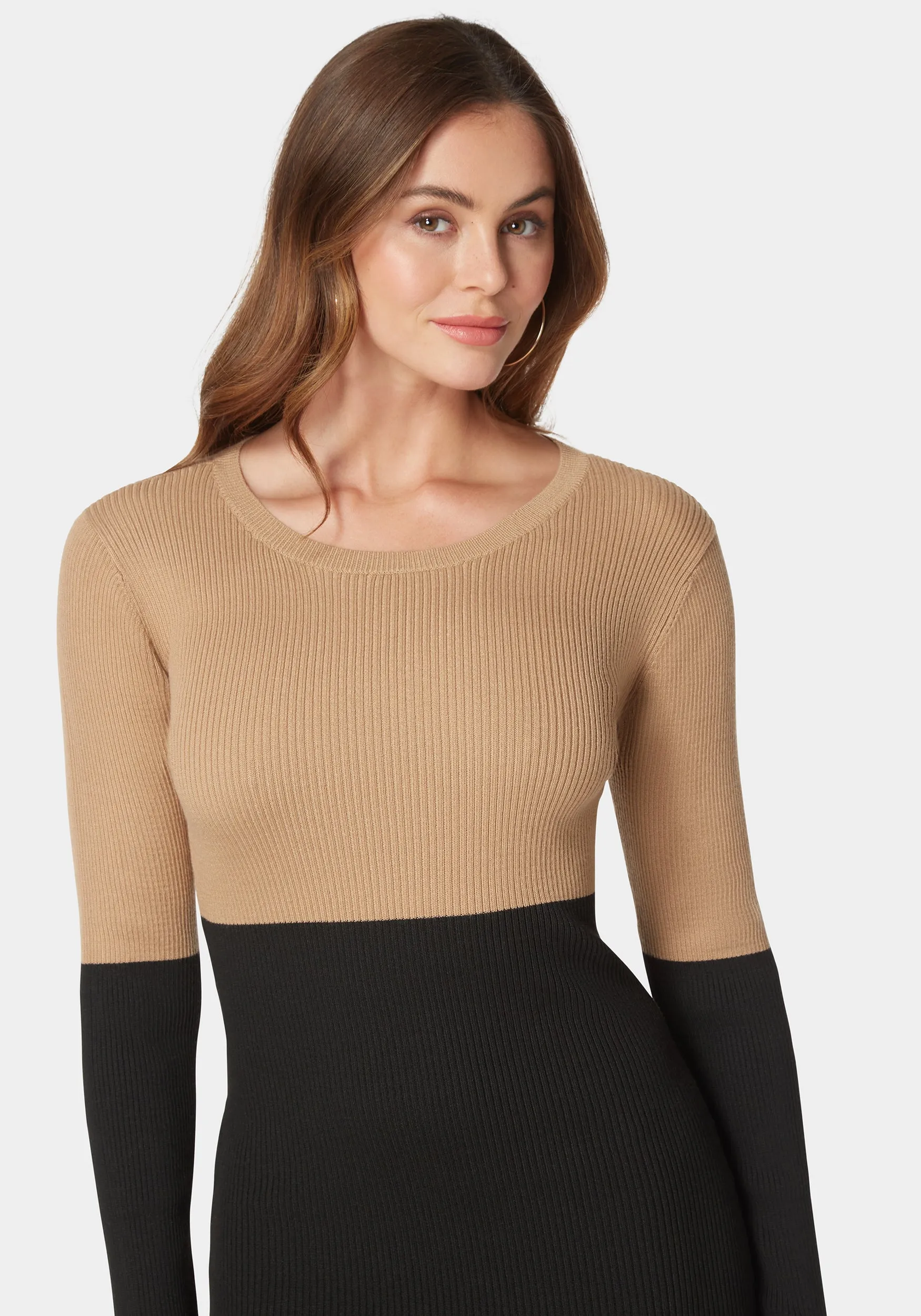Midi Color Block Sweater Dress sold by Bebe product image thumbnail 4