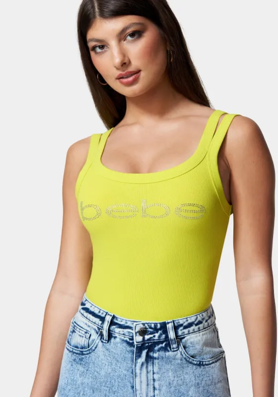 Bebe Logo Cropped Rib Top sold by Bebe