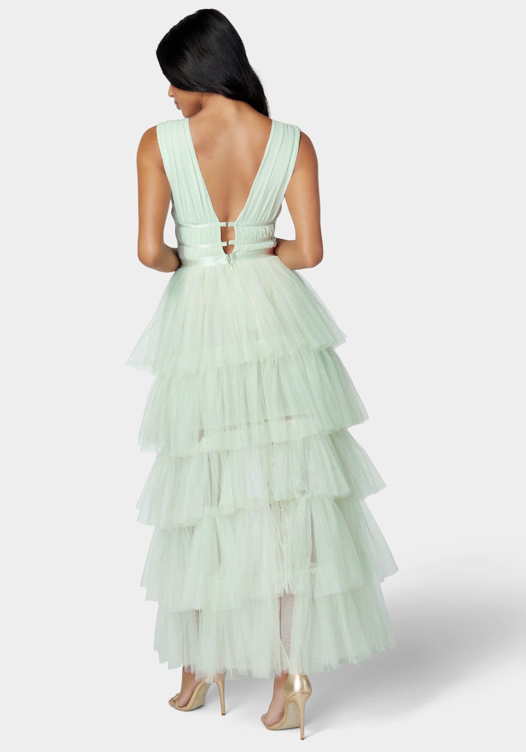 Tiered High Low Mesh Dress sold by Bebe product image thumbnail 4